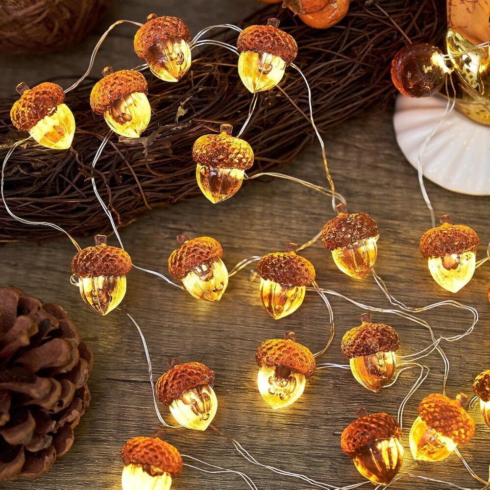 Thanksgiving Décor 3D Acorn Decorations Autumn Décor String Lights, Acorn Fall H